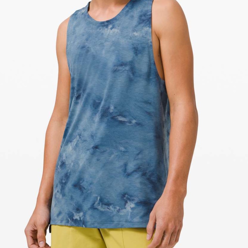 Men’s Lululemon Always Agile Tank Top Diamond Dye Asphalt blue